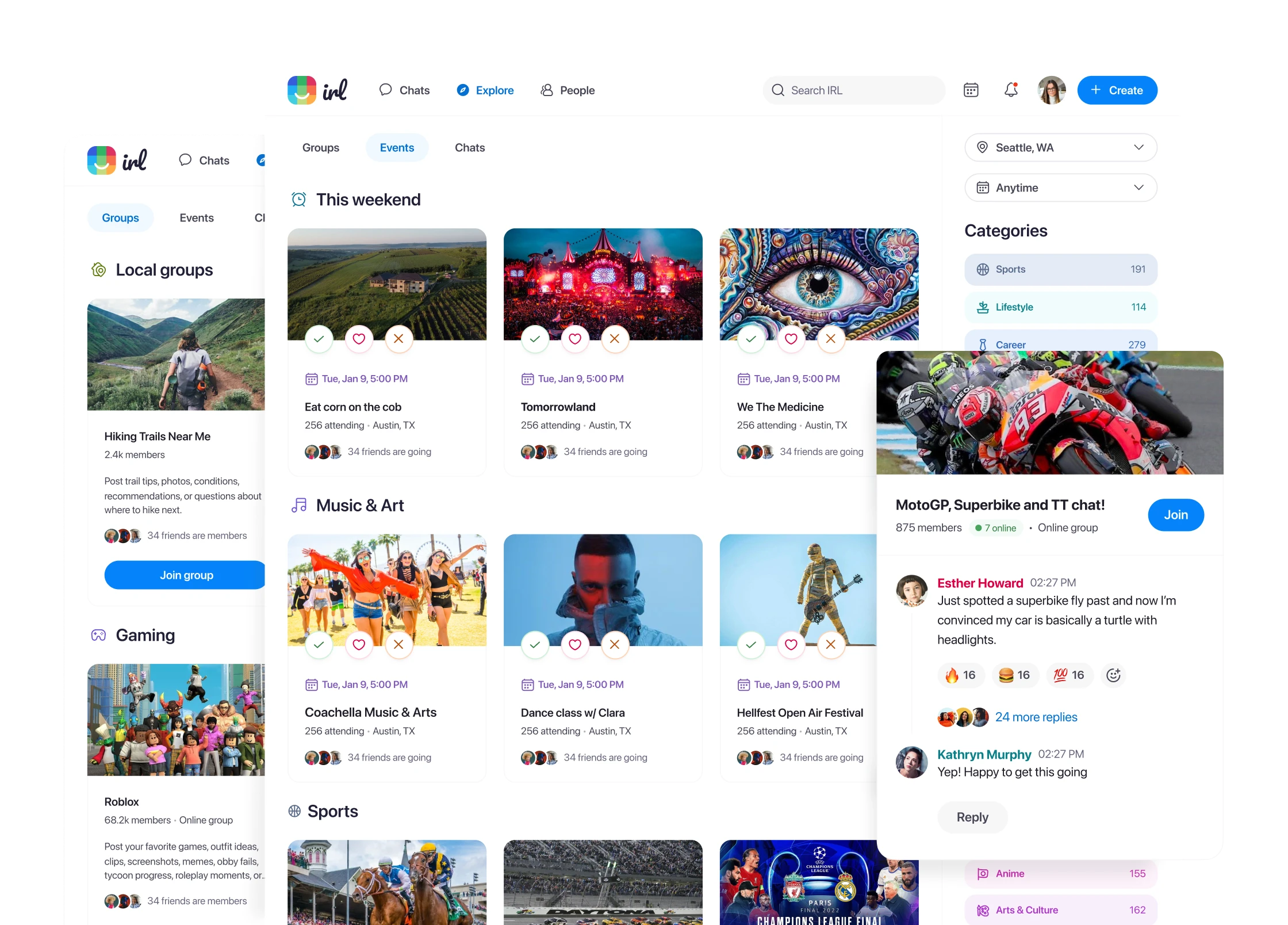 Explore - centralized search and filtering across content types